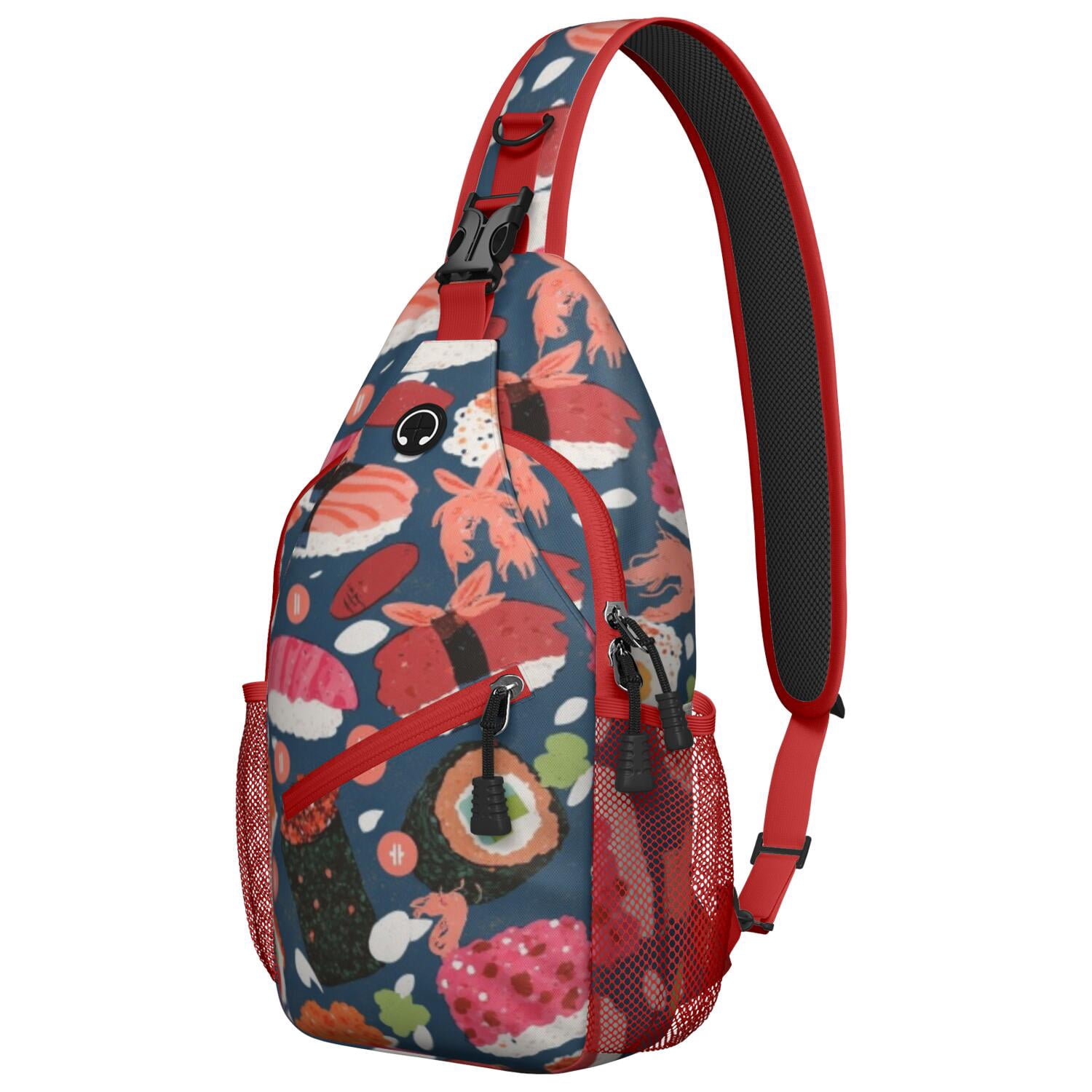 Sushi Crossbody Sling Bag for Women Men Travel Bag Trendy Sling Backpack AntiTheft Sling Shoulder Bag
