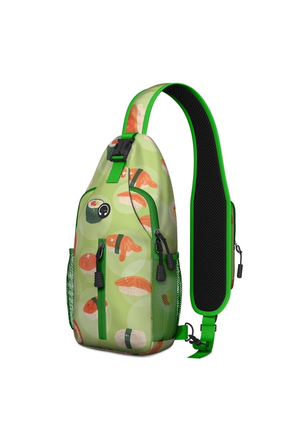 Sushi Crossbody Sling Bag for Women Men Travel Sling Bag Chest Bag for Traveling Office Small Travel Backpack Trendy Sling Backpack