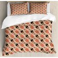 thumbnail image 1 of Sushi Duvet Cover Set, Rhythmic Sushi Rolls and Sashimi Japanese Food, Decorative 3 Piece Bedding Set with 2 Pillow Shams, King Size, Peach Pastel Pink, by Ambesonne, 1 of 3