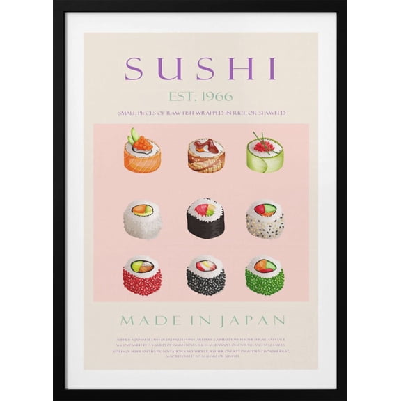 Sushi Est. 1966 Framed Art Modern Wall Decor