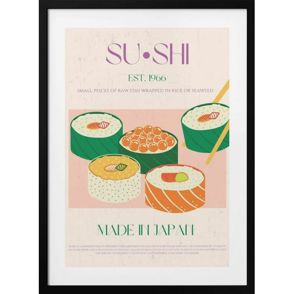 Sushi Framed Art Modern Wall Decor