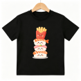 thumbnail image 1 of Sushi French Fries Girls Graphic Tee, Cute Japanese Food Tower 100% Cotton Kids Short Sleeve T-Shirt, 1 of 4