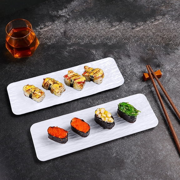 Sushi Long Rectangle and Cake Trays, Plastic Platters for Party and Entertaining for Party, Kitchen, Dining