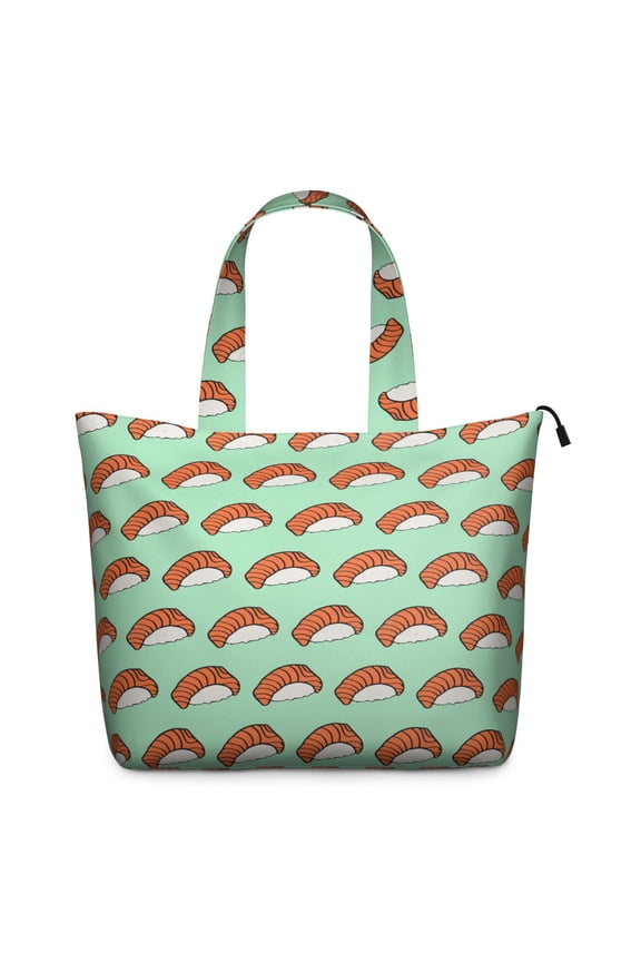 Sushi Lover Inspired Weekender Bag with Kawaii Sushi Roll Rice Artwork Large Capacity Travel Tote Bag Lightweight Adjustable for Travel Weekend Use