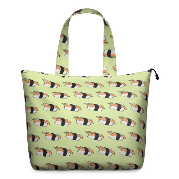Sushi Lover Inspired Weekender Bag with Kawaii Sushi Roll Rice Artwork Large Capacity Travel Tote Bag Lightweight Adjustable for Travel Weekend Use