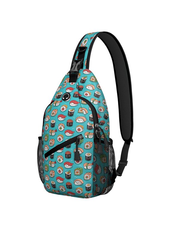 Sushi Lover Sushi Time Life is Better with Sushi Lightweight Multipurpose Crossbody Sling Backpack for Travel Small Travel Backpack