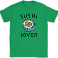 thumbnail image 1 of Sushi Lover T-Shirt Funny Roll Japan Food Rice Cute Humor Graphic Tee - Green, S, 1 of 1