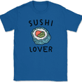 thumbnail image 1 of Sushi Lover T-Shirt Funny Roll Japan Food Rice Cute Humor Graphic Tee - Royal Blue, 5XL, 1 of 1
