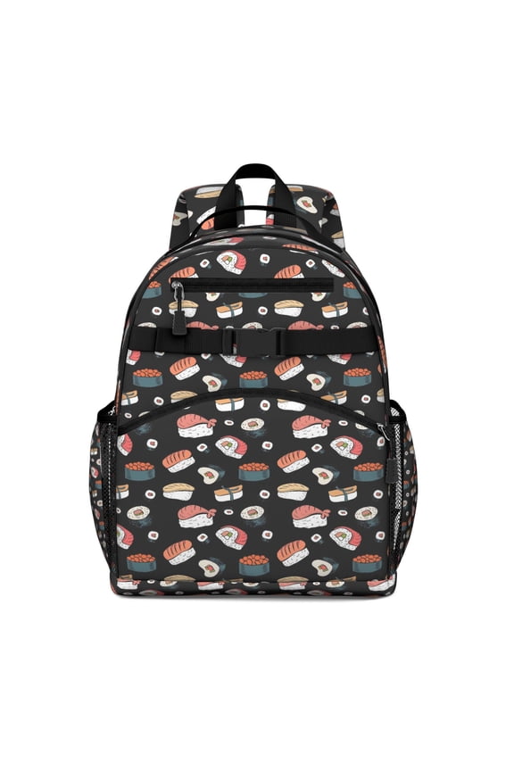 Sushi Lover's Backpack for Teens - Lightweight Waterproof Book Bag with Spine Support, Adjustable Chest Strap & Spacious Compartments for School & Travel