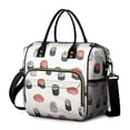 thumbnail image 1 of Sushi Lover's Insulated Lunch Tote – Cute Japanese Food Print Leakproof & Reusable Cooler Bag for Work Travel or Office with Multi-Pockets and Strap, 1 of 2