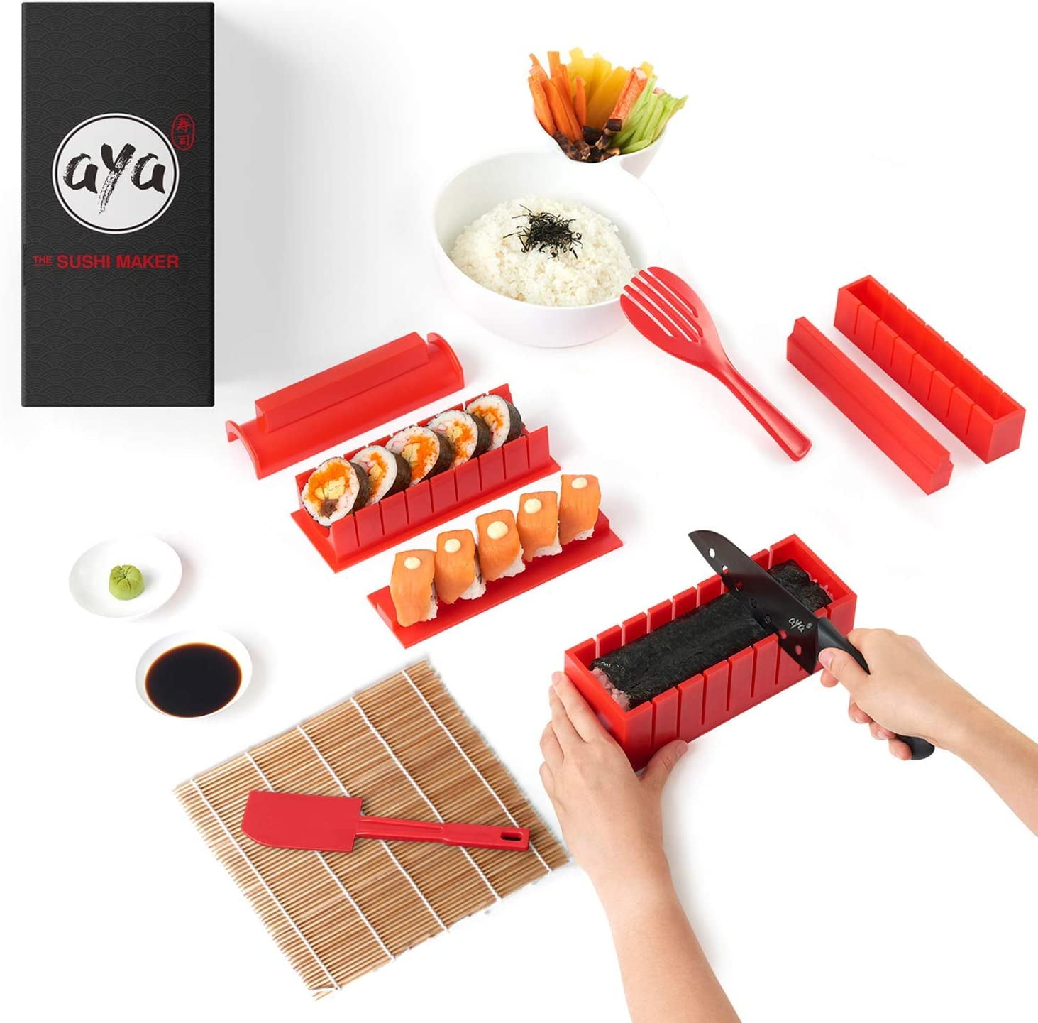 12 Pièces Bambou Sushi Maker Kit Kit de Fabrication de Sushi en Bambou Sushi  Maker Kit Kit de Sushi, Kit de Fabrication de Sushi,124 - Cdiscount Maison