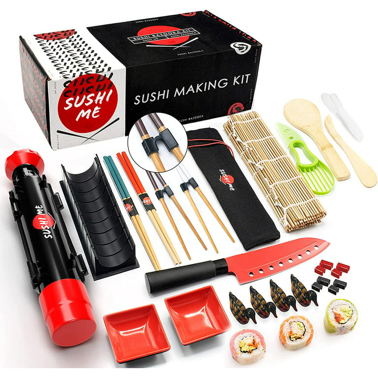 Sushi Making Kit, 27 Pcs Sushi Maker Kit for Beginners, Sushi Roller Kit,  Sushi Kit with Sushi Mat, Sushi Bazooka, Paddle & More, Sushi Making Tools