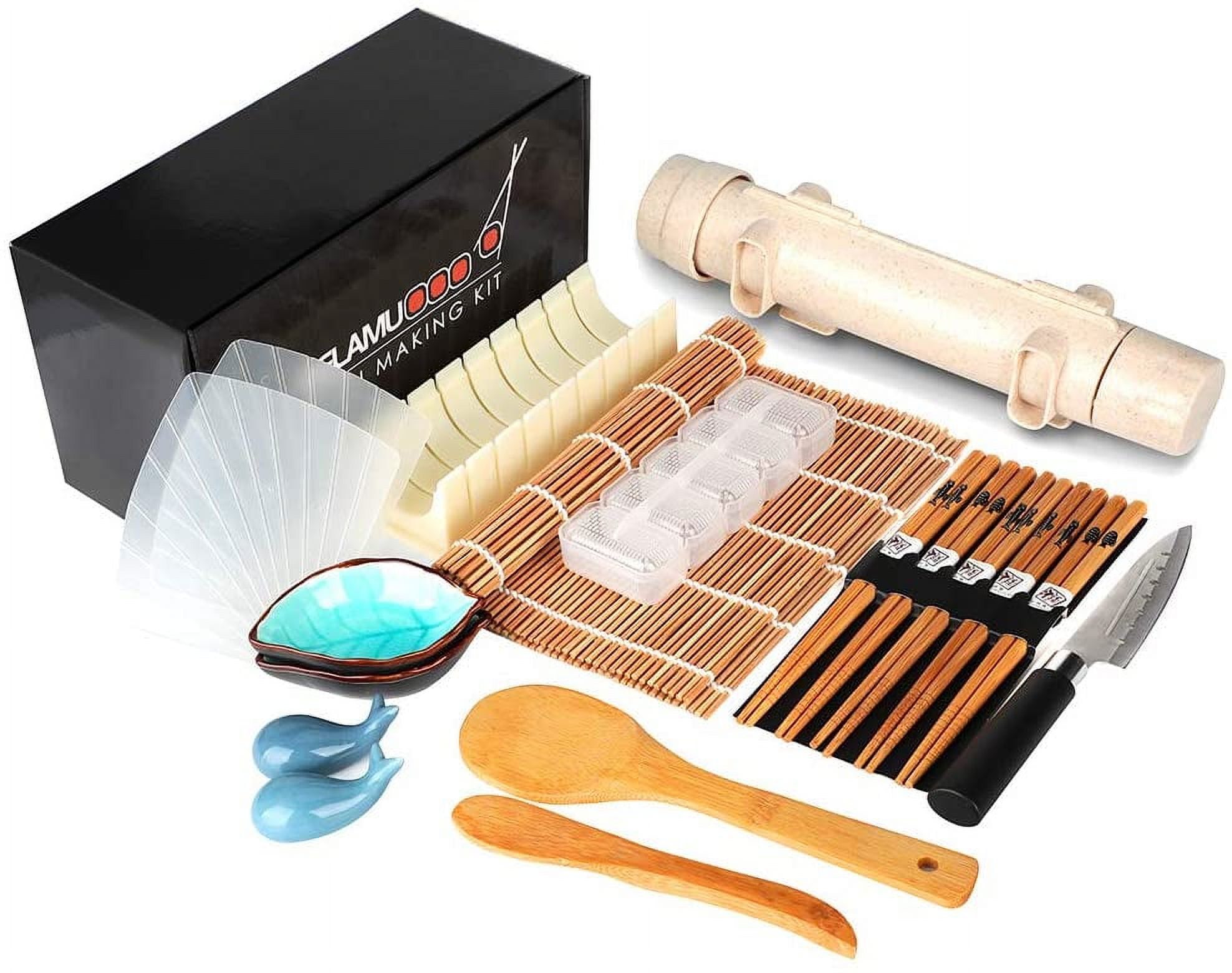 20-Piece Bamboo and Plastic Sushi Making Kit with Chef's Knife