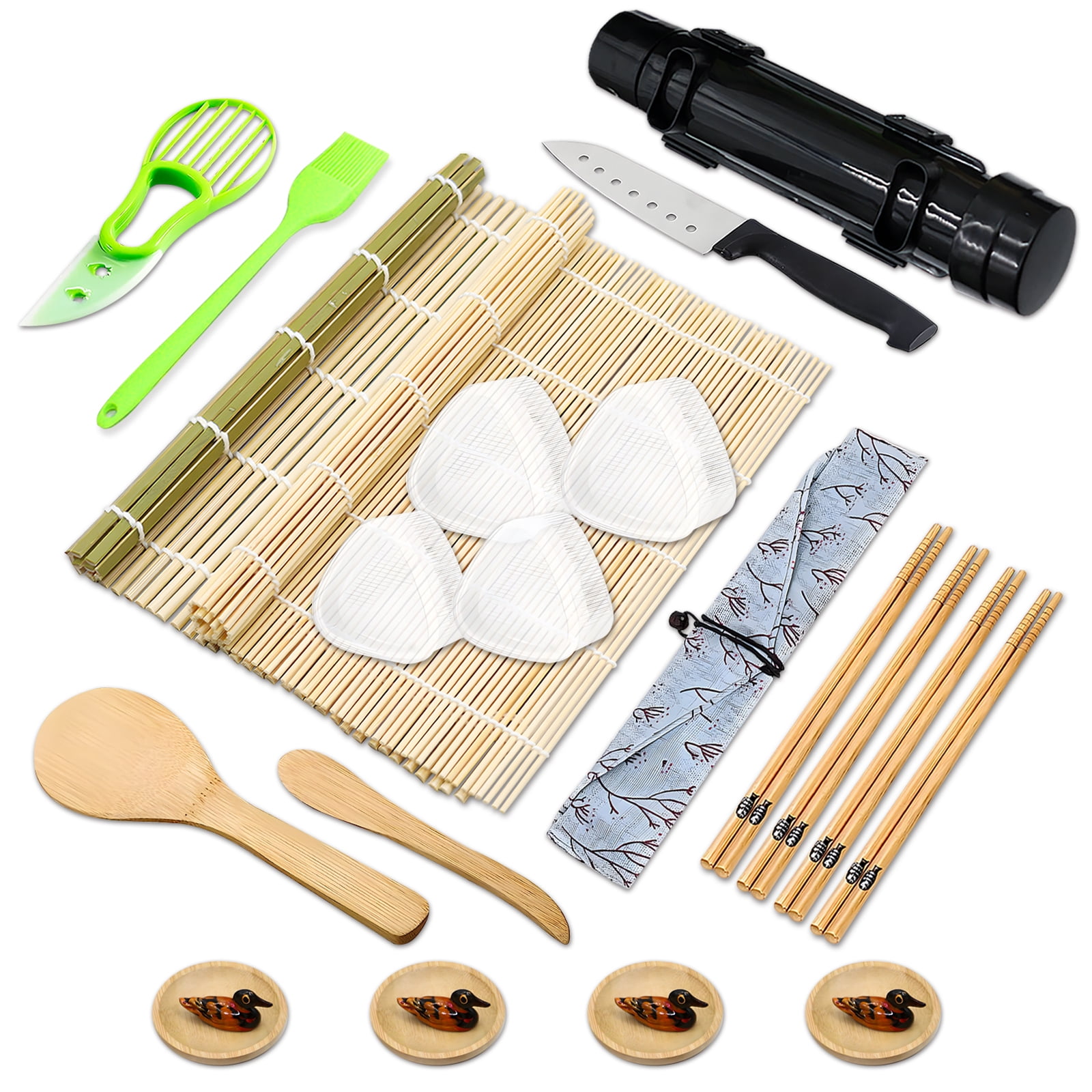 Sushi Making Kit, Sushi Roller Set, All In One Sushi Maker Kit, With Bamboo Rolling  Mat, Sushi Bazooka, Chopsticks Holders, Rice Paddle, Avocado Slicer For  Beginners, Family, Friends, Home, Kitchen Stuff, 