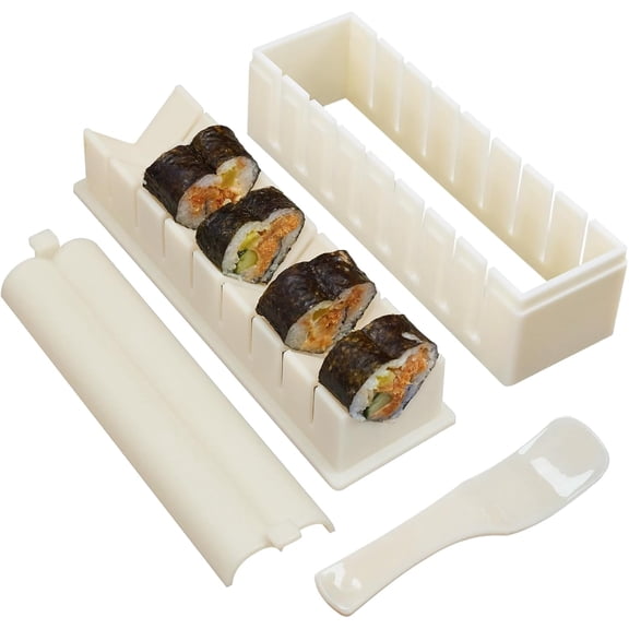Sushi Making Kit - Sushi Molds Press with Sushi Rice Mold Shapes, DIY Sushiss & Onigiri Tool Set with Molds, Roller, Spreader & Cutter for Home Use(Heart Type)