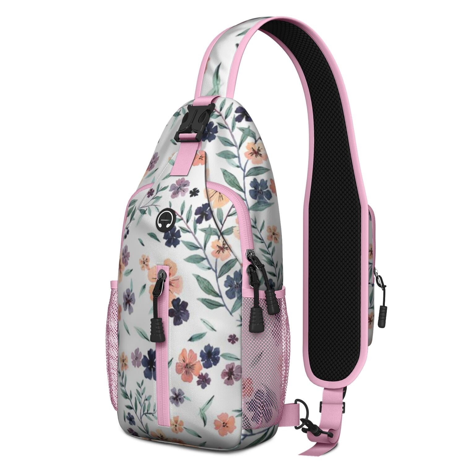 Sushi Party Sling Backpack with Colorful Japanese Food Design – Multipurpose Travel Daypack with Ergonomic Fit, Anti-Theft Back Pocket, Partitioned Storage, Water-Resistant Fabric, Adjustable Strap