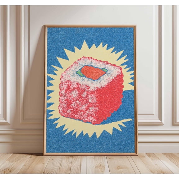 Sushi Pop Art Print Modern Japanese Kitchen Decor