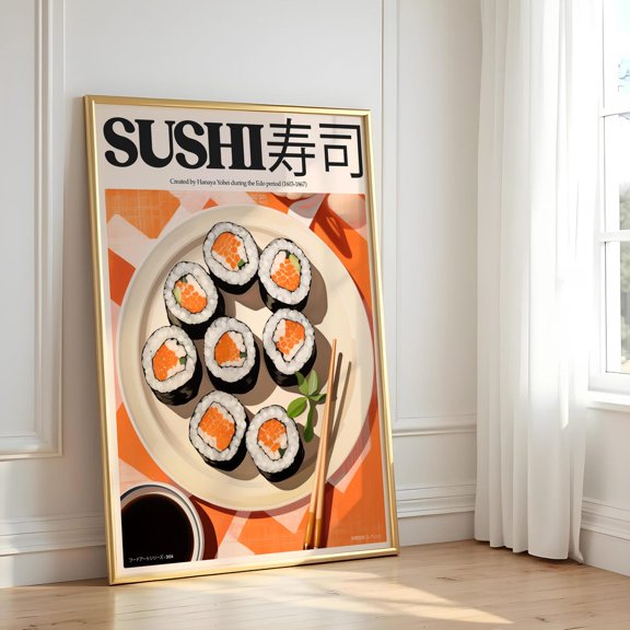 Sushi Poster Modern Japanese Food Wall Art