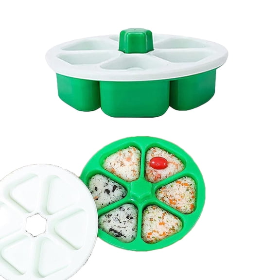 Sushi Rice Ball Mold Boxes, Triangle Rice and Vegetable Roll Making Box for Handmade DlYStorage Sushi, Lunch Bento Mold for Making Nori Rice Home Cooking Tools (green)