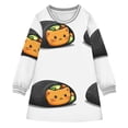 thumbnail image 1 of Sushi Roll Cute Kitten Girls'long-sleeved dress Thickened A-dress Warm Dress Basic Shirt Party Dresses, 1 of 7