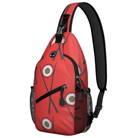 Sushi Roll Kawaii Cartoon Sushi Lightweight Travel Sling Backpack Multipurpose Durable Small Travel Backpack