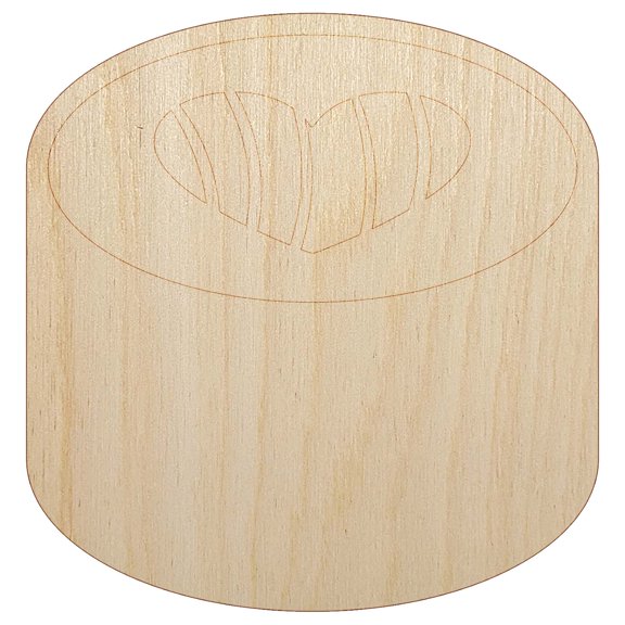 Sushi Roll with Heart Wood Shape Unfinished Piece Cutout Craft DIY Projects - 4.70 Inch Size - 1/4 Inch Thick