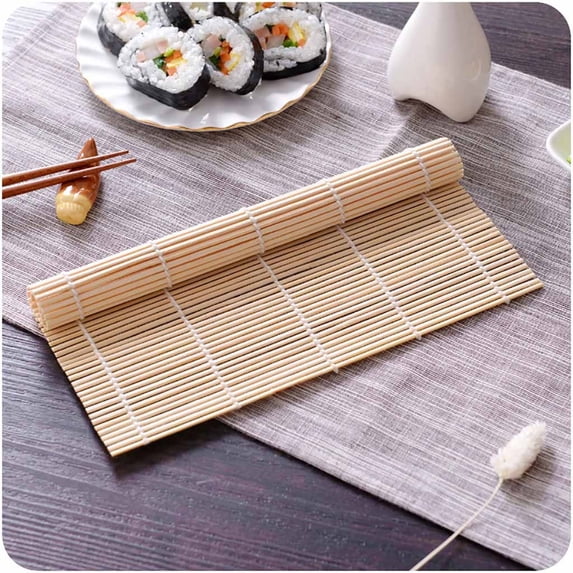 Sushi Rolling Mat for Beginners, Bamboo Sushi Maker Roller, DIY Sushi & Gimbap Making Kit, Non-Stick Cooking Tool, 24 x 24 cm, 1-Pack