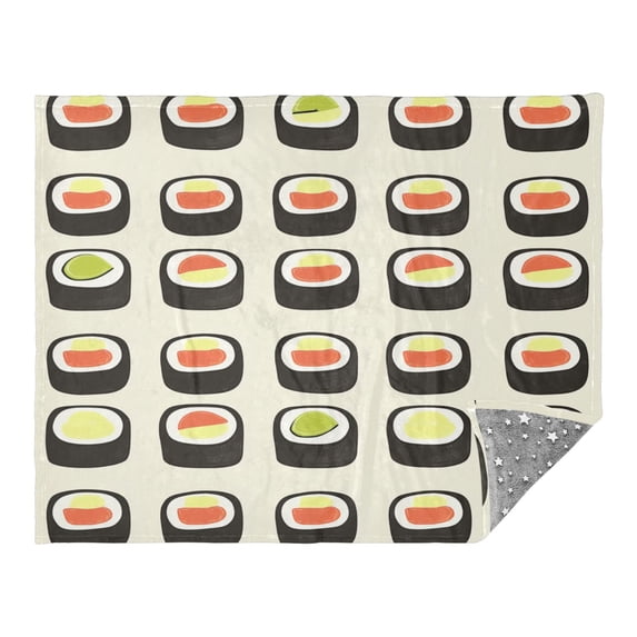 Sushi Rolls Camping Blankets Bed Throws and Cozy Travel Blanket Fluorescence 70x55in Double Sided
