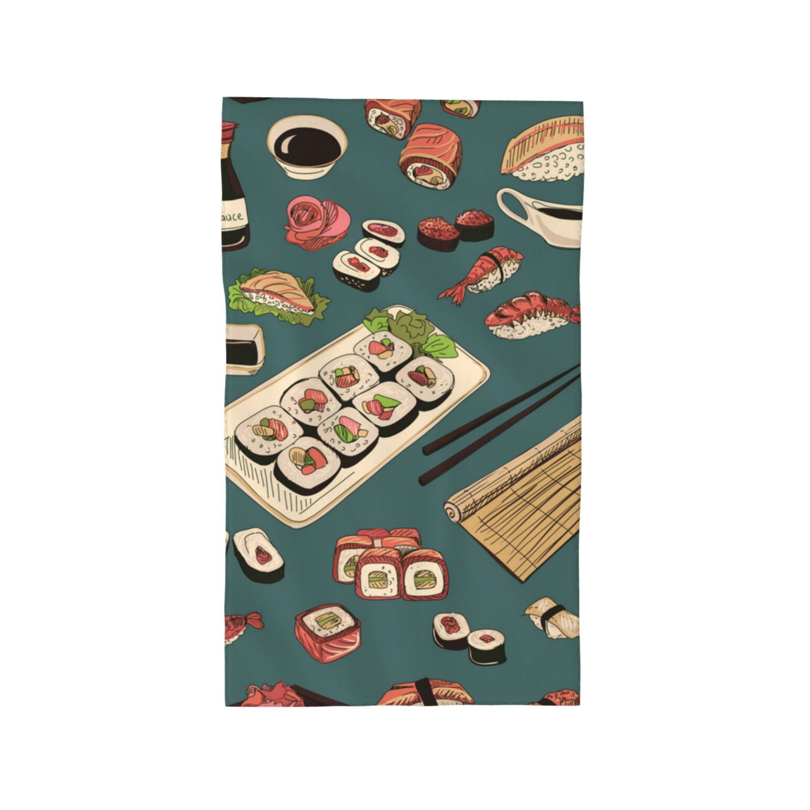 Sushi Rolls Japanese Food Japan 27.5" x 16" Ultra Soft Hand Towel, Face Wash Cloth for Bathroom, Gym, Travel, Pool
