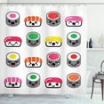 thumbnail image 1 of Ambesonne Sushi Shower Curtain, Kawaii Style Sushi, 69"Wx70"L, Multicolor, 1 of 3