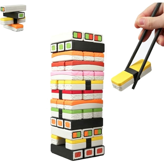 Sushi Stacking Game 3D-Printed - 42PCS Tumble Tower with Chopsticks, 4 Sushi Designs