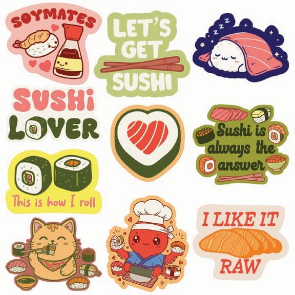 Sushi Sticker Extra Large Stickers for Adults Funny Adhesives with Memes
