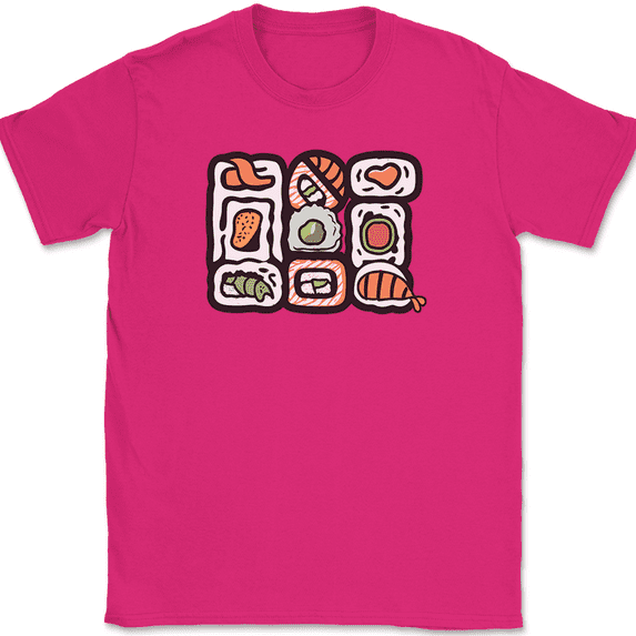 Sushi T-Shirt Funny Roll Humor Japanese Trippy Design Pho Food Humor Tee - Pink, 3XL