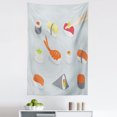 thumbnail image 1 of Sushi Tapestry, Snacks as Nigiri Maki and Tobiko Rolls in the Style of Flat Design, Fabric Wall Hanging Decor for Bedroom Living Room Dorm, 5 Sizes, Multicolor, by Ambesonne, 1 of 1