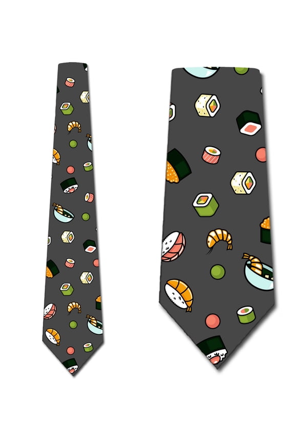 Sushi Ties Mens Colorful Food Necktie by Three Rooker