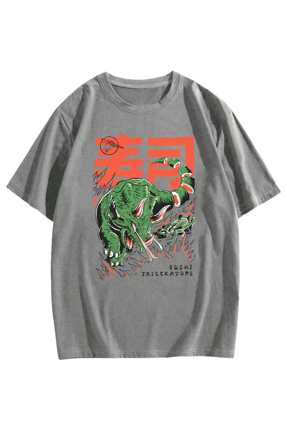 Sushi Triangle Dragon Cotton casual T-shirt