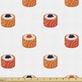 thumbnail image 1 of Ambesonne Sushi Fabric by the Yard Upholstery, Raw Fish and Rice with Caviar, 1 Yard, Orange Salmon Dark Blue, 1 of 4
