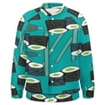 thumbnail image 1 of Sushi-licious! Baseball Jersey Fashion Ribbed Sleeve Man Women's Jacket Motion Tops XXS-6XL, 1 of 7