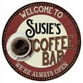thumbnail image 1 of Susie's Coffee Bar Round Metal Sign Kitchen Room Wall Décor 200120041353, 1 of 1