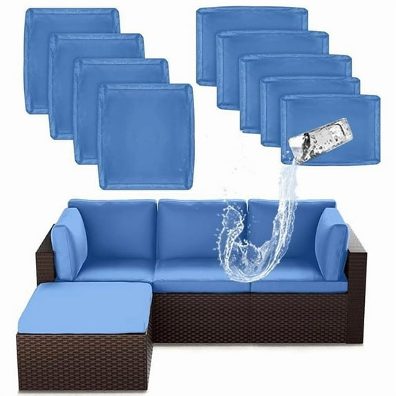 Susie's Garden 24.50 x 24.50 x 3.00 Inches Blue Outdoor Patio Cushion Covers, UV Resistant