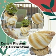 Susoonfo Fake Flowers Conch Garden Decoration Home Pot Flower Natural Pot Flower Shellfish Home Decor