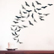Susoonfo Wall Decoration Cutout Paper Bat Diy Holiday Party Supplies 3D Decoration Realistic Scary Bats Wall Sticker