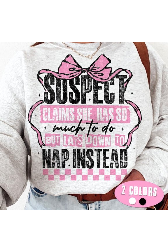 Suspect Claims She Put Her Crazy Away Funny Sweatshirt, Trendy Sarcasm T-shirt, Pink Coquette Humor Shirt