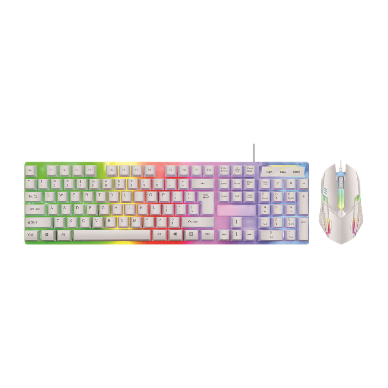 Suspended Keycaps Design USB Cord Keyboards Combo 104Key RGBs Backlit Mechanical Feel Waterproof For Gaming