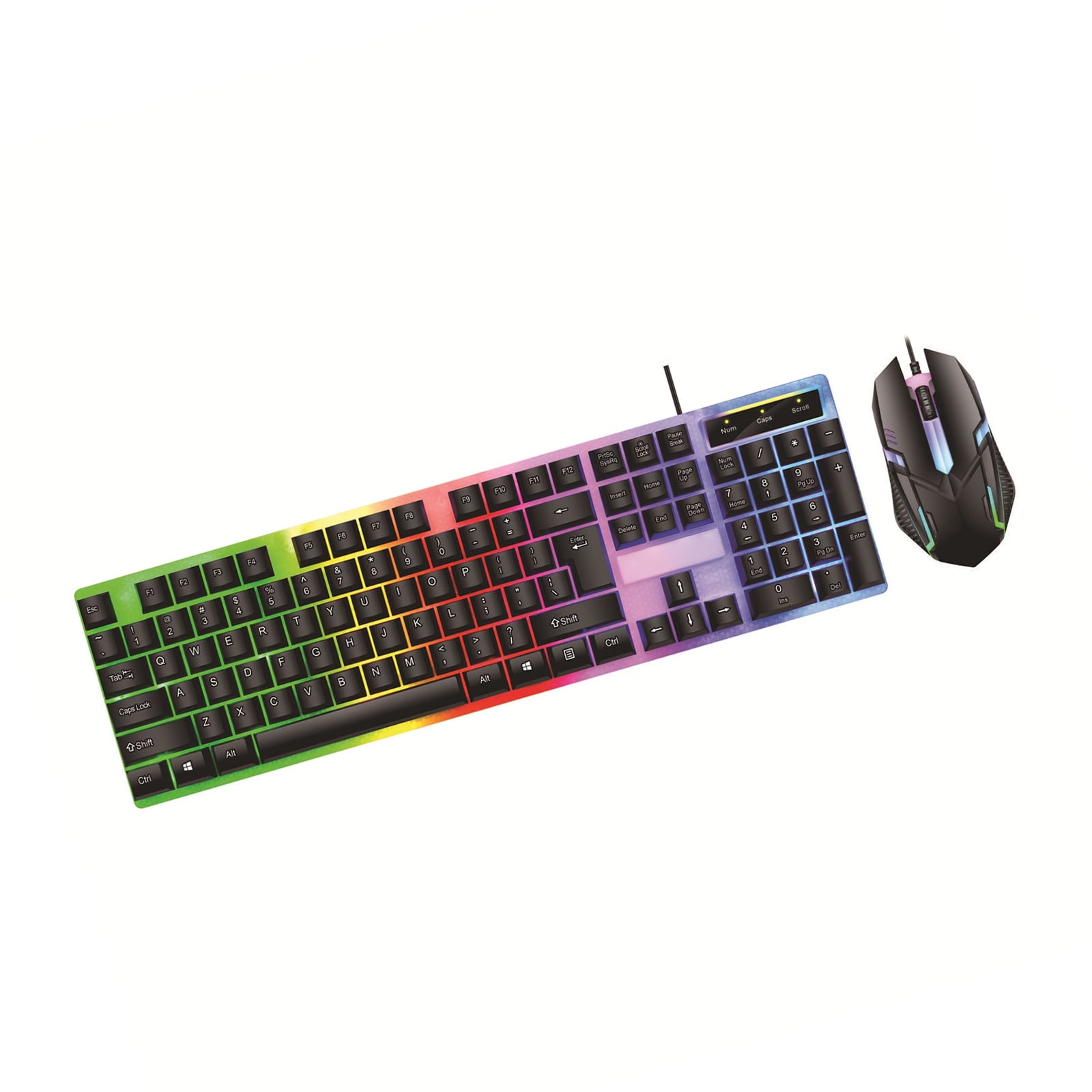 Suspended Keycaps Design USB Cord Keyboards Combo 104Key RGBs Backlit Mechanical Feel Waterproof For Gaming