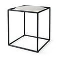 thumbnail image 1 of Suspended White Marble Black Metal Geo Side Table, 1 of 9