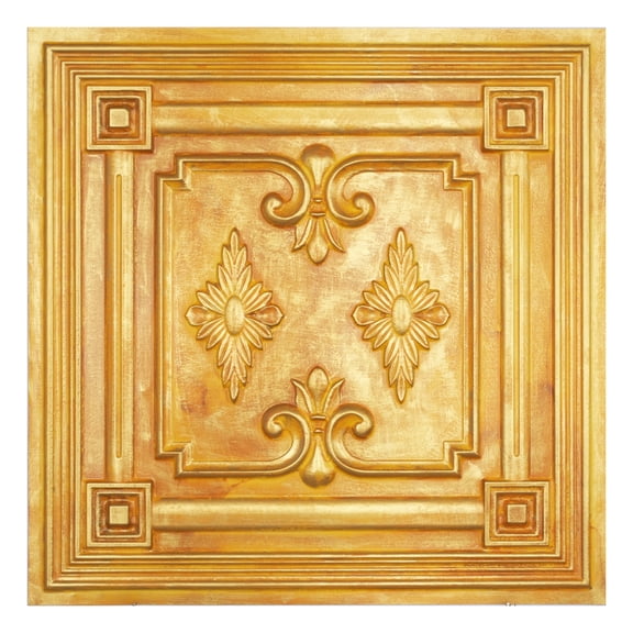 Suspended ceiling tile Emboss interior wall panel for Dining rooms PL63 Golden 10Pcs/pack