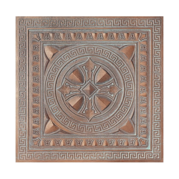 Suspended ceiling tile Emboss interior wall panel for literary book bars PL01 Weathered copper 10Pcs/pack