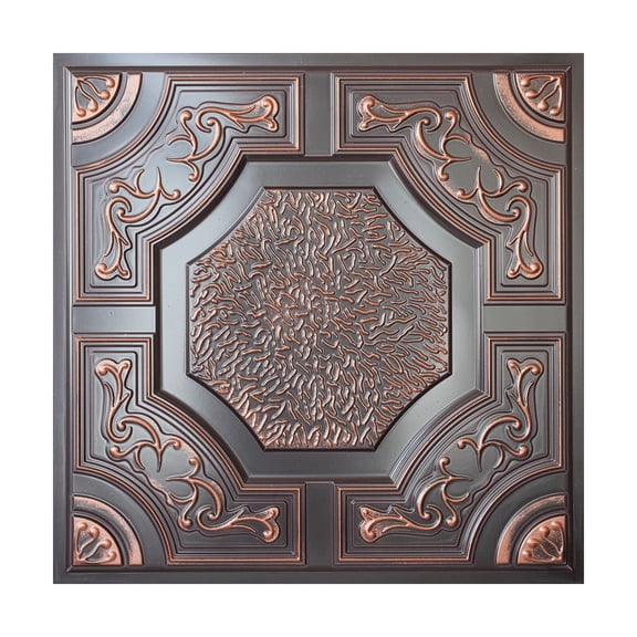 Suspended ceiling tiles 3D embossed wall board for Restaurant PL02 Traditional copper 10Pcs/pack