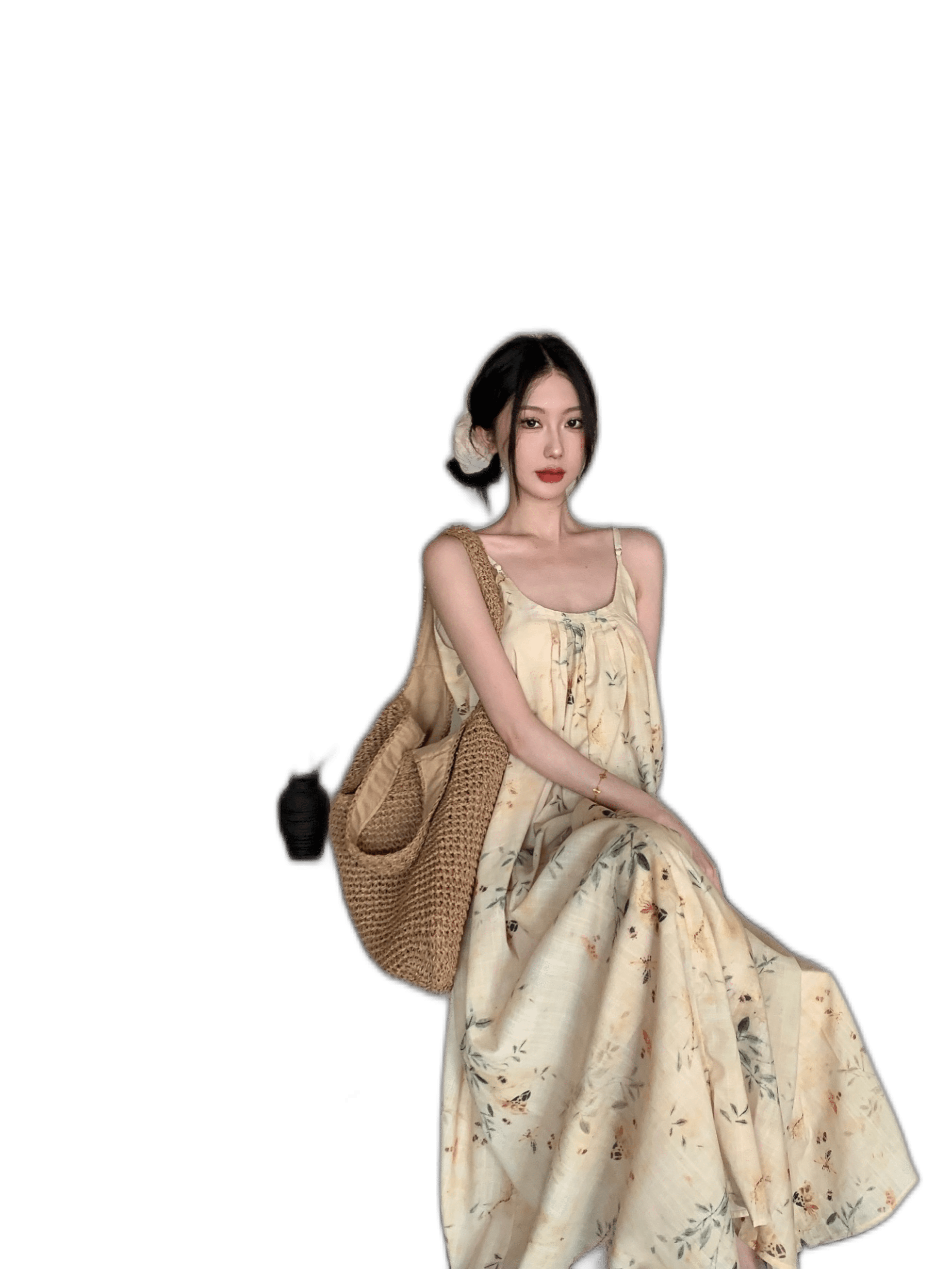 Suspender Pattern Bottoming Dress Long Skirt